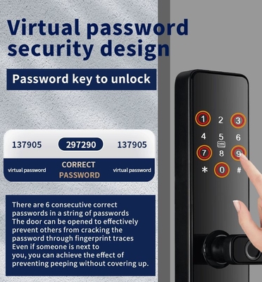 S819 Digital Smart Home Door Lock WiFi Enabled Tuya TTlock  & Fingerprint with Password Key Card Lock