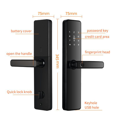S819 Digital Smart Home Door Lock WiFi Enabled Tuya TTlock  & Fingerprint with Password Key Card Lock