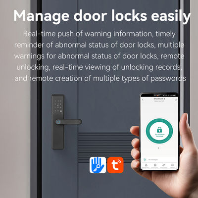 Qleung S851 Smart Door Lock Tuya Wifi Smart Remote Control Fingerprint Password Card Key for Hotels Apartments Offices