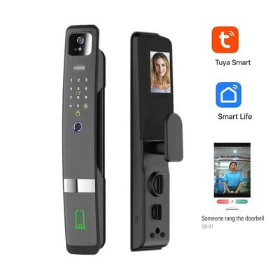 Qleung S924 Max Multi-Language 3D Face Tuya APP Lock Password Key Code Biometric Fingerprint Smart Lock for Aluminum/Wood Cloud