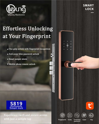 6068 Mortise impressão digital fechadura Tuya TTlock Wifi APP Opcional