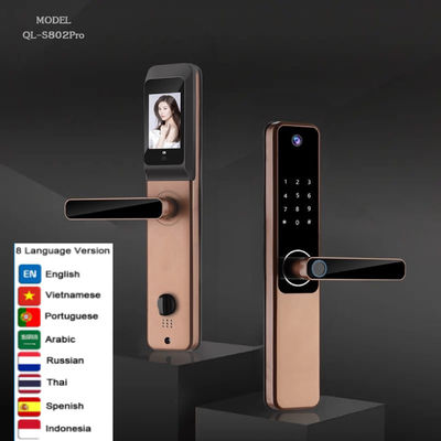 Smart Life Bloqueio de porta de impressão digital Vermelho Bronze Tuya Video Smart Lock