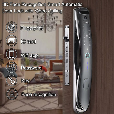 Fechadura Inteligente 3D totalmente automática de reconhecimento facial impressão digital senha fechadura de porta para apartamento