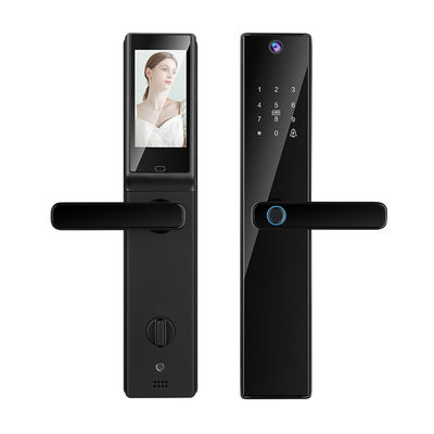 Bloqueio de visualização de câmera Tuya APP Intercom Biométrico Impressão digital inteligente de porta