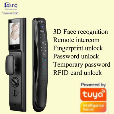Qlleung S931MAX Automático 3D Face ID Video Intercom Cartão de impressão digital código chave Tuya APP controle remoto Smart Door Lock