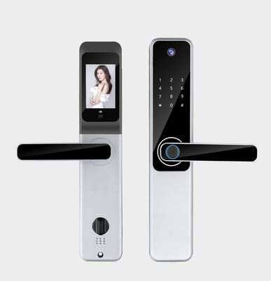 Qleung Tuya Wifi App Camera Locks Biométrico Código de reconhecimento de impressões digitais IC Card Key S802Pro Home