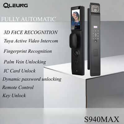 Fechadura Automática Qleung S940max com Reconhecimento Facial 3D e Desbloqueio por Veia da Palma Tuya Smart Home
