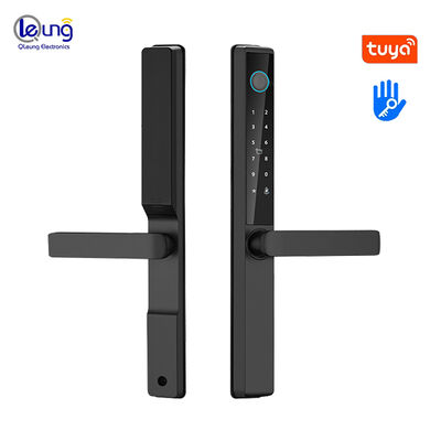Qleung S960 à prova d'água IP65 Fechadura digital de porta Tuya TTlock Cartão com senha Impressão digital Fechadura de porta de casa inteligente