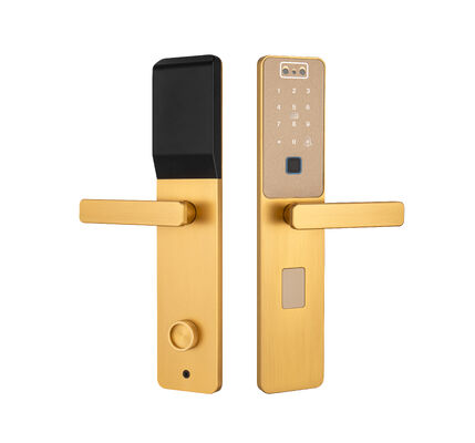 S869 Cor de Ouro CNC Placa Slim Reconhecimento Facial Veia da Palma Desbloquear Tuya Fechadura de Porta